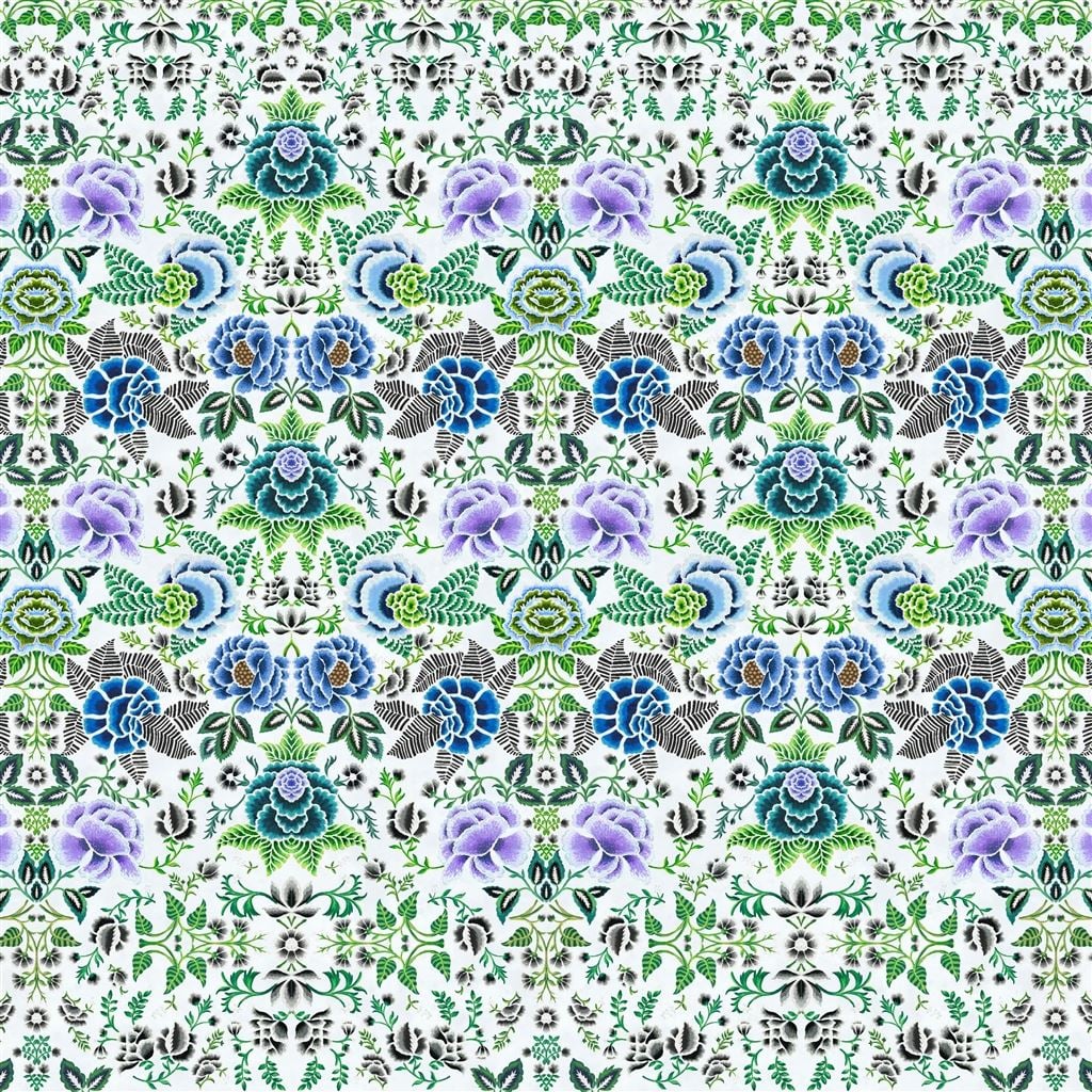 Rose de Damas Cobalt — Designers Guild tapet