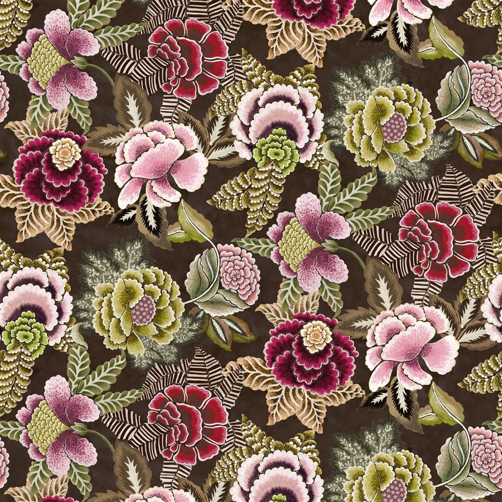Rose de Damas Velours Cranberry — Designers Guild tapet