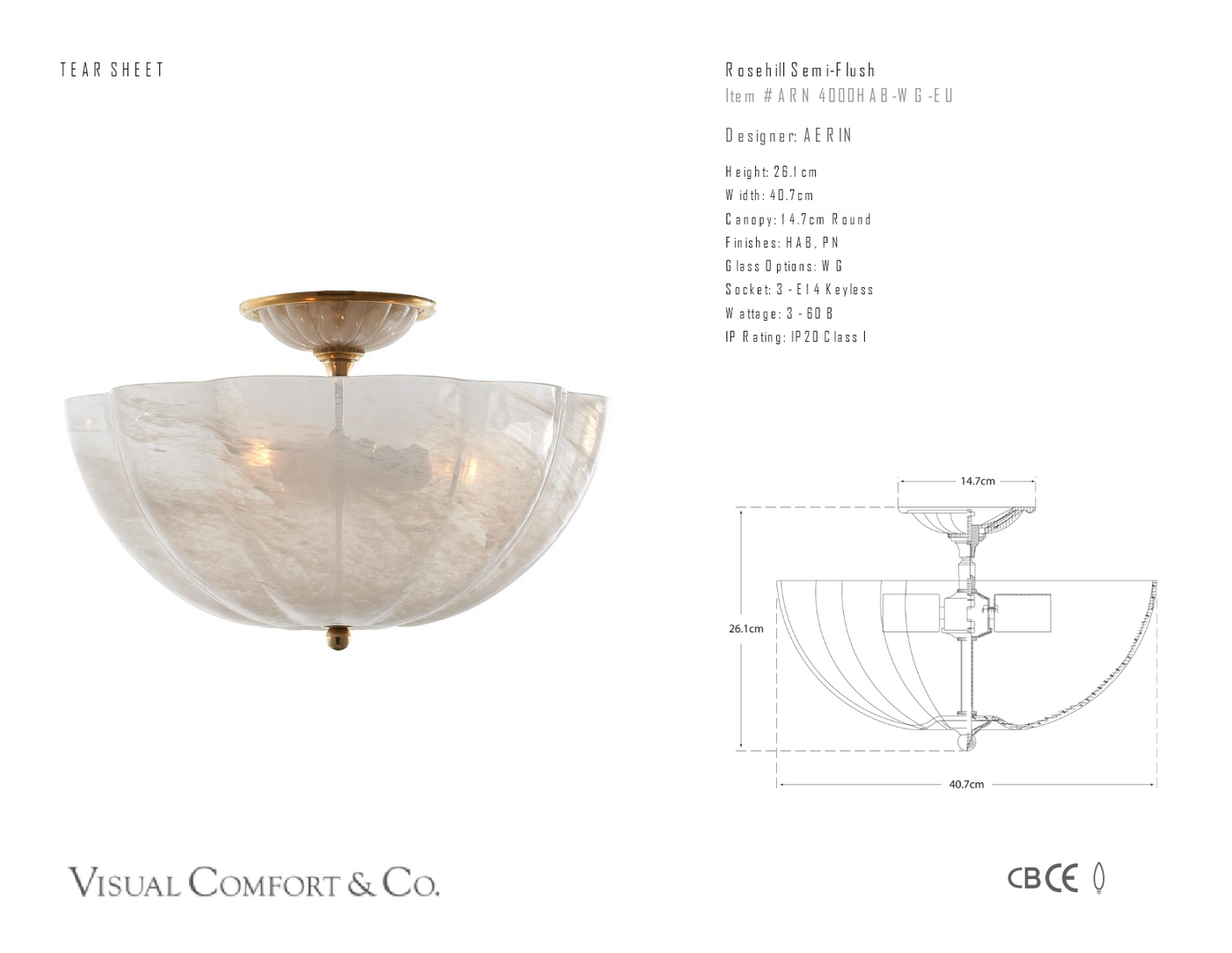 Rosehill Plafond måttskiss