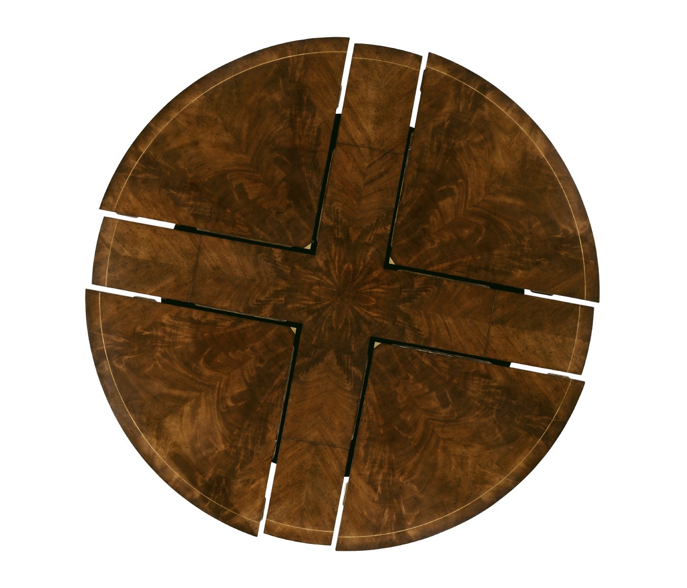 Mahogany Round Extending Dining Table 150 - 187cm