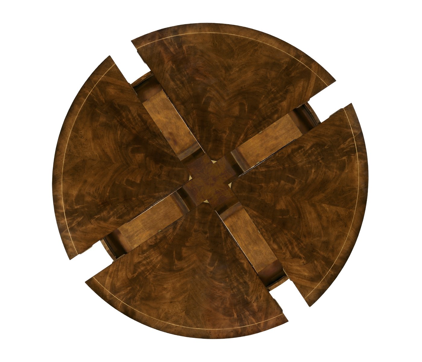 Mahogany Round Extending Dining Table 150 - 187cm