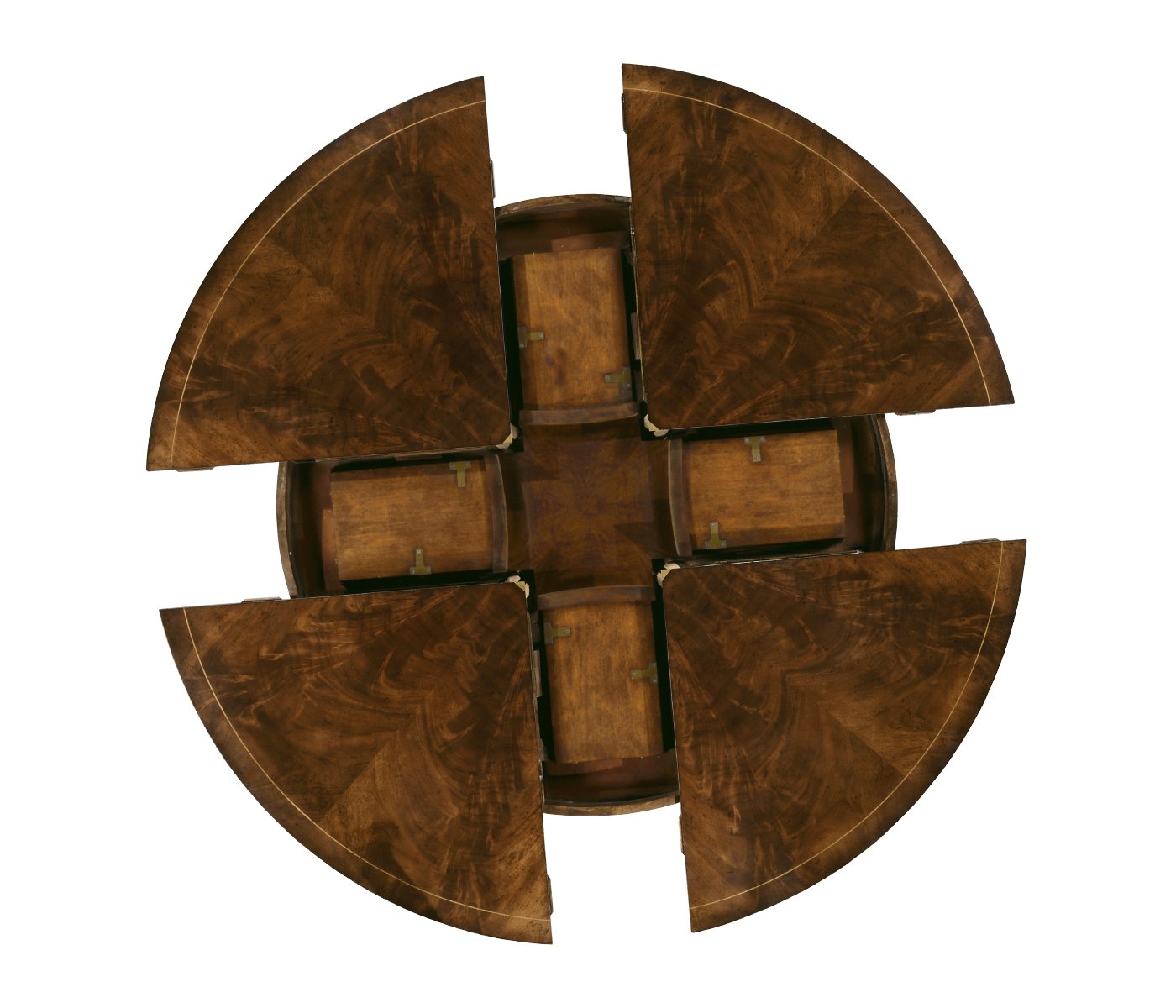 Mahogany Round Extending Dining Table 150 - 187cm