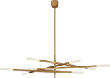 Rousseau Grande Eight Light Takkrona — Kelly Wearstler for Visual Comfort & Co. — Antique-Burnished Brass with Etched Crystal