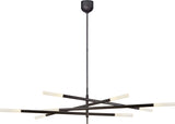 Rousseau Grande Eight Light Takkrona — Kelly Wearstler for Visual Comfort & Co. — Bronze with Etched Crystal