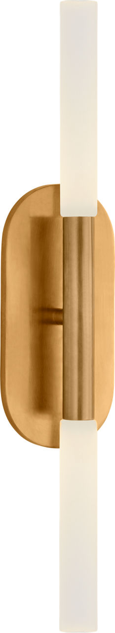 Rousseau Medium Vanity Vägglampa — Kelly Wearstler for Visual Comfort & Co. — Antique-Burnished Brass with Etched Crystal