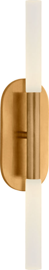 Rousseau Medium Vanity Vägglampa — Kelly Wearstler for Visual Comfort & Co. — Antique-Burnished Brass with Etched Crystal