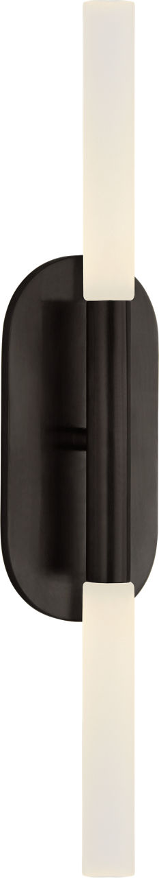 Rousseau Medium Vanity Vägglampa — Kelly Wearstler for Visual Comfort & Co. — Bronze with Etched Crystal