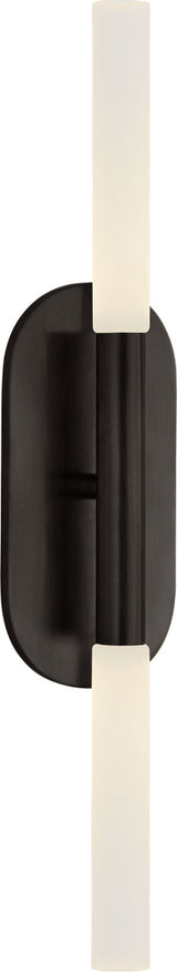 Rousseau Medium Vanity Vägglampa — Kelly Wearstler for Visual Comfort & Co. — Bronze with Etched Crystal
