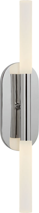 Rousseau Medium Vanity Vägglampa — Kelly Wearstler for Visual Comfort & Co. — Polished Nickel with Etched Crystal