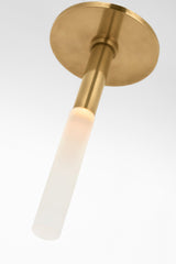 Rousseau Monopoint Plafond — Kelly Wearstler for Visual Comfort & Co. — Antique-Burnished Brass with Etched Crystal detaljbild