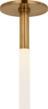 Rousseau Monopoint Flush Mount — Kelly Wearstler for Visual Comfort & Co. — Antique-Burnished Brass with Etched Crystal