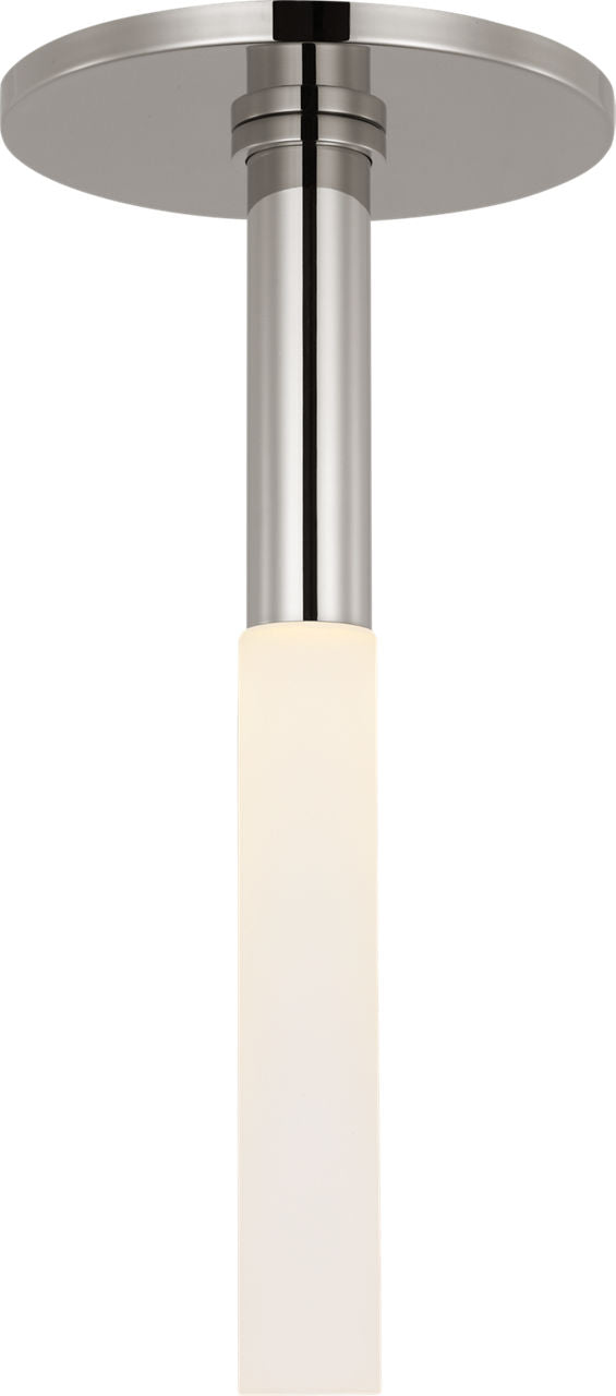 Rousseau Monopoint Flush Mount — Kelly Wearstler for Visual Comfort & Co. — Polished Nickel with Etched Crystal