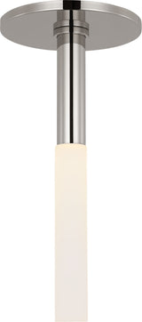 Rousseau Monopoint Flush Mount — Kelly Wearstler for Visual Comfort & Co. — Polished Nickel with Etched Crystal