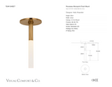 Rousseau Monopoint Flush Mount — Kelly Wearstler for Visual Comfort & Co. dimension drawing