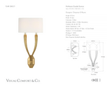 Ruhlmann Double Vägglampa — Chapman & Myers for Visual Comfort & Co. måttskiss