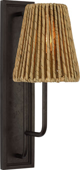 Rui Vägglampa — Visual Comfort — Aged Iron with Natural Abaca Shade