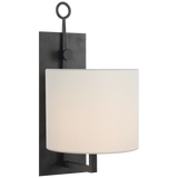 Aspen Iron Vägglampa – Blackened Rust With Linen Shade