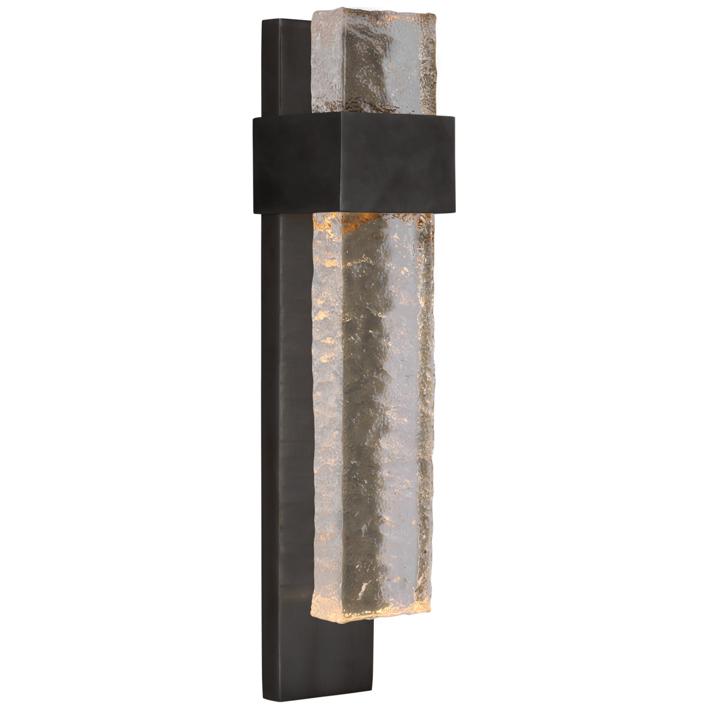 Brock Vägglampa Medium – Bronze And Clear Wavy Glass