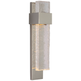 Brock Vägglampa Medium – Polished Nickel And Clear Wavy Glass
