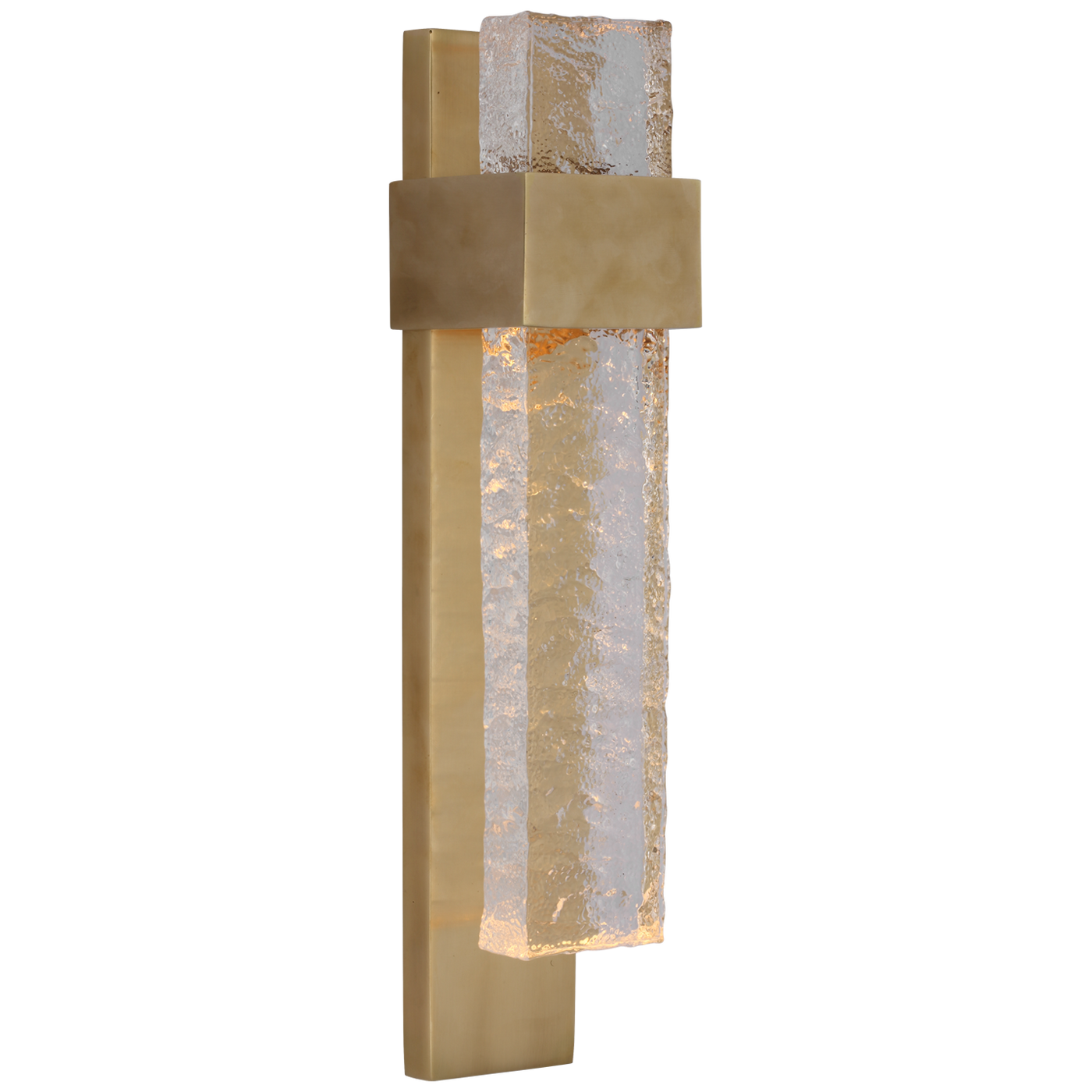 Brock Vägglampa Medium – Soft Brass And Clear Wavy Glass
