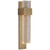 Brock Vägglampa Medium – Soft Brass And Clear Wavy Glass