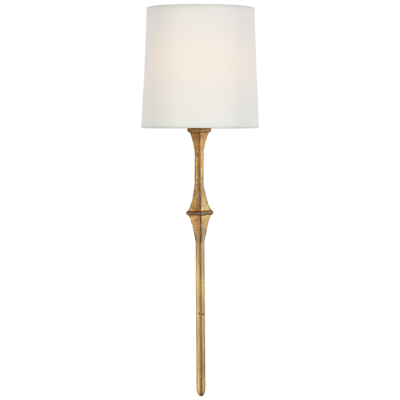 Dauphine Vägglampa – Gildilded Iron With Linen Shade