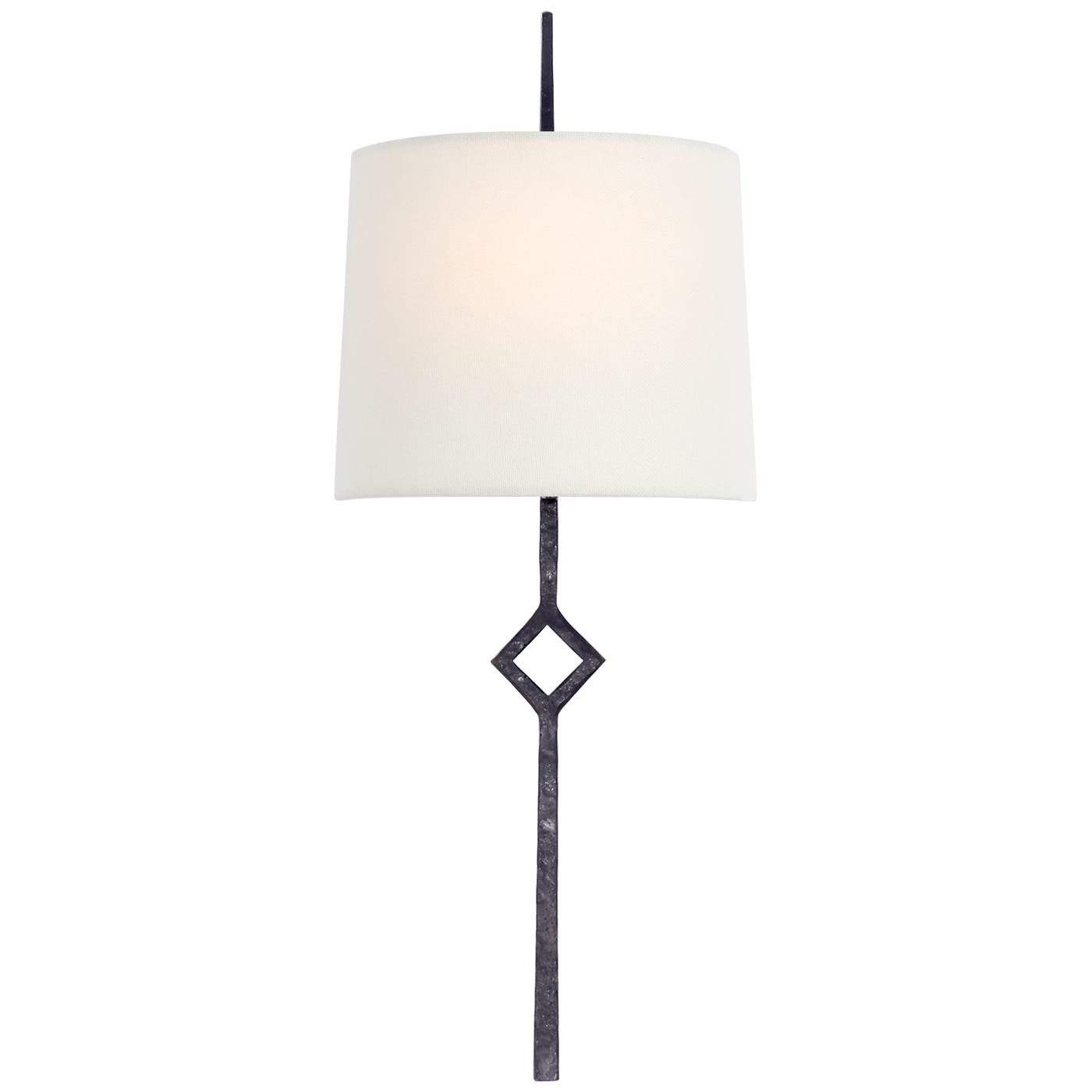 Cranston Vägglampa Liten – Aged Iron With Linen Shade