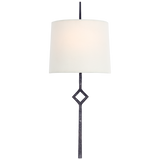 Cranston Vägglampa Liten – Aged Iron With Linen Shade