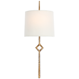 Cranston Vägglampa Liten – Gildilded Iron With Linen Shade
