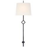 Cranston Vägglampa Stor – Aged Iron With Linen Shade