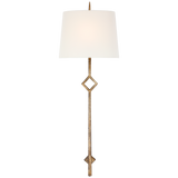 Cranston Vägglampa Stor – Gildilded Iron With Linen Shade