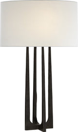 Scala Hand-Forged Table Lamp — Ian K. Fowler for Visual Comfort & Co. — Aged Iron with Linen Shade