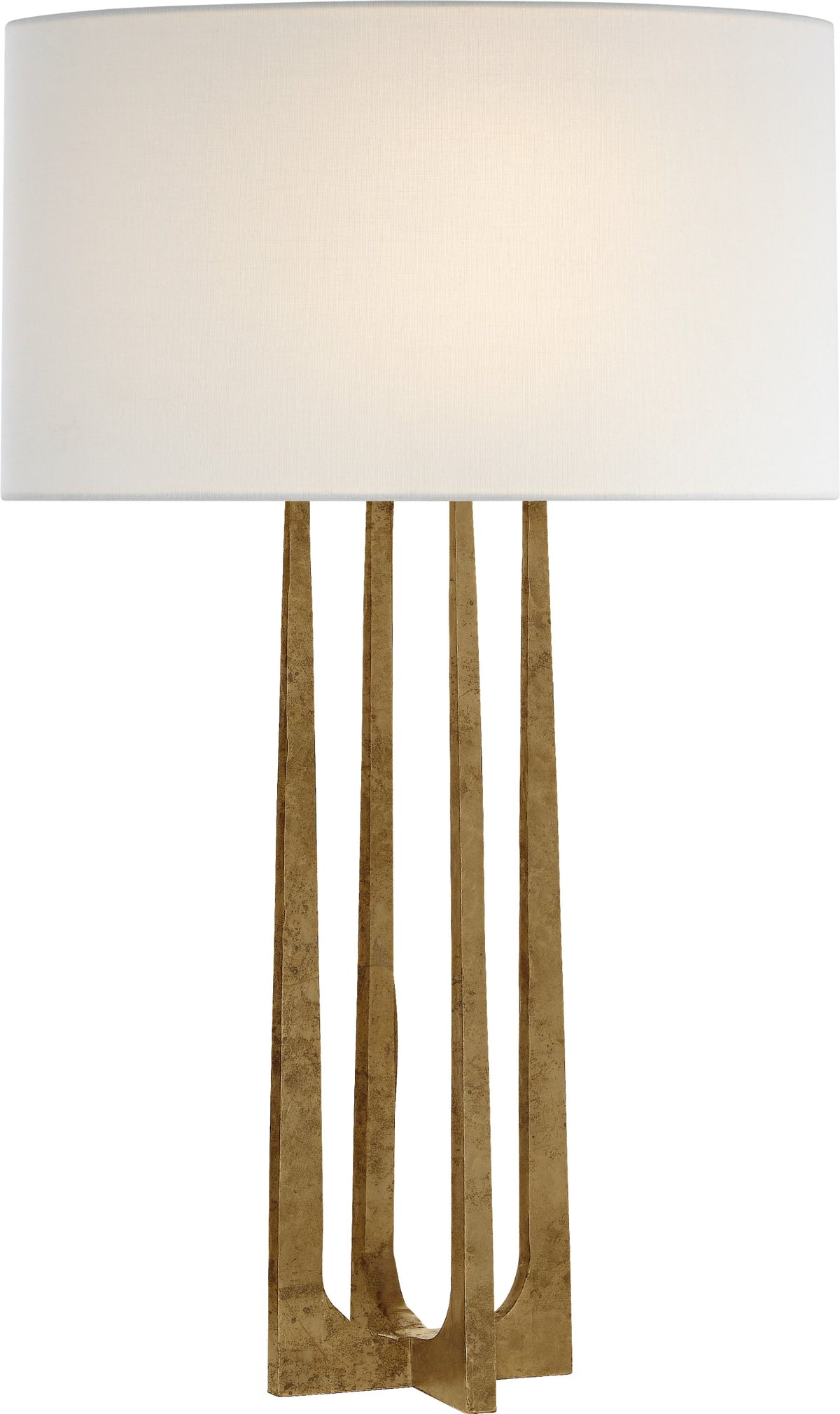 Scala Hand-Forged Table Lamp — Ian K. Fowler for Visual Comfort & Co. — Gilded Iron with Linen Shade