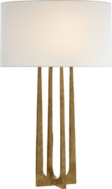 Scala Hand-Forged Table Lamp — Ian K. Fowler for Visual Comfort & Co. — Gilded Iron with Linen Shade