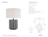 Scioto Medium Bordslampa — Kelly Wearstler for Visual Comfort & Co. måttskiss