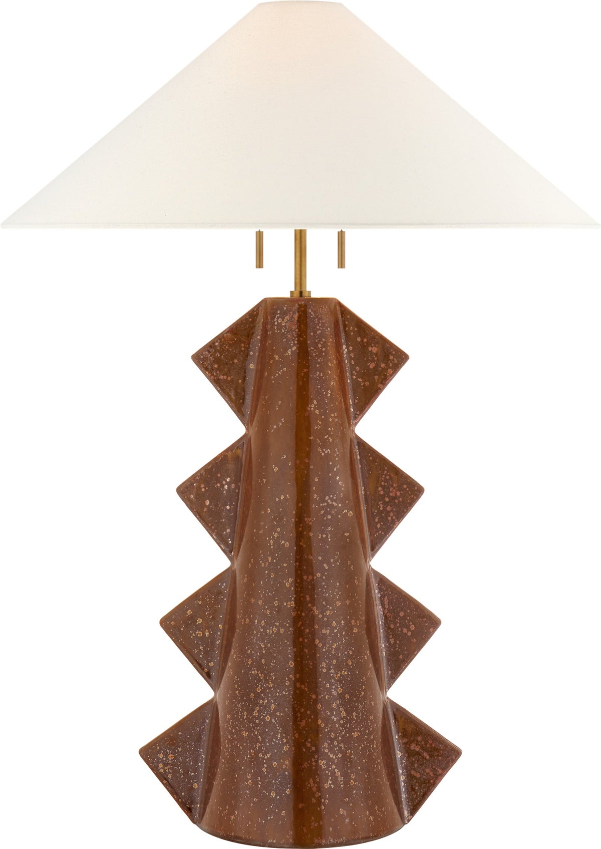 Senso Large Bordslampa — Kelly Wearstler for Visual Comfort & Co. — Autumn Copper with Linen Shade