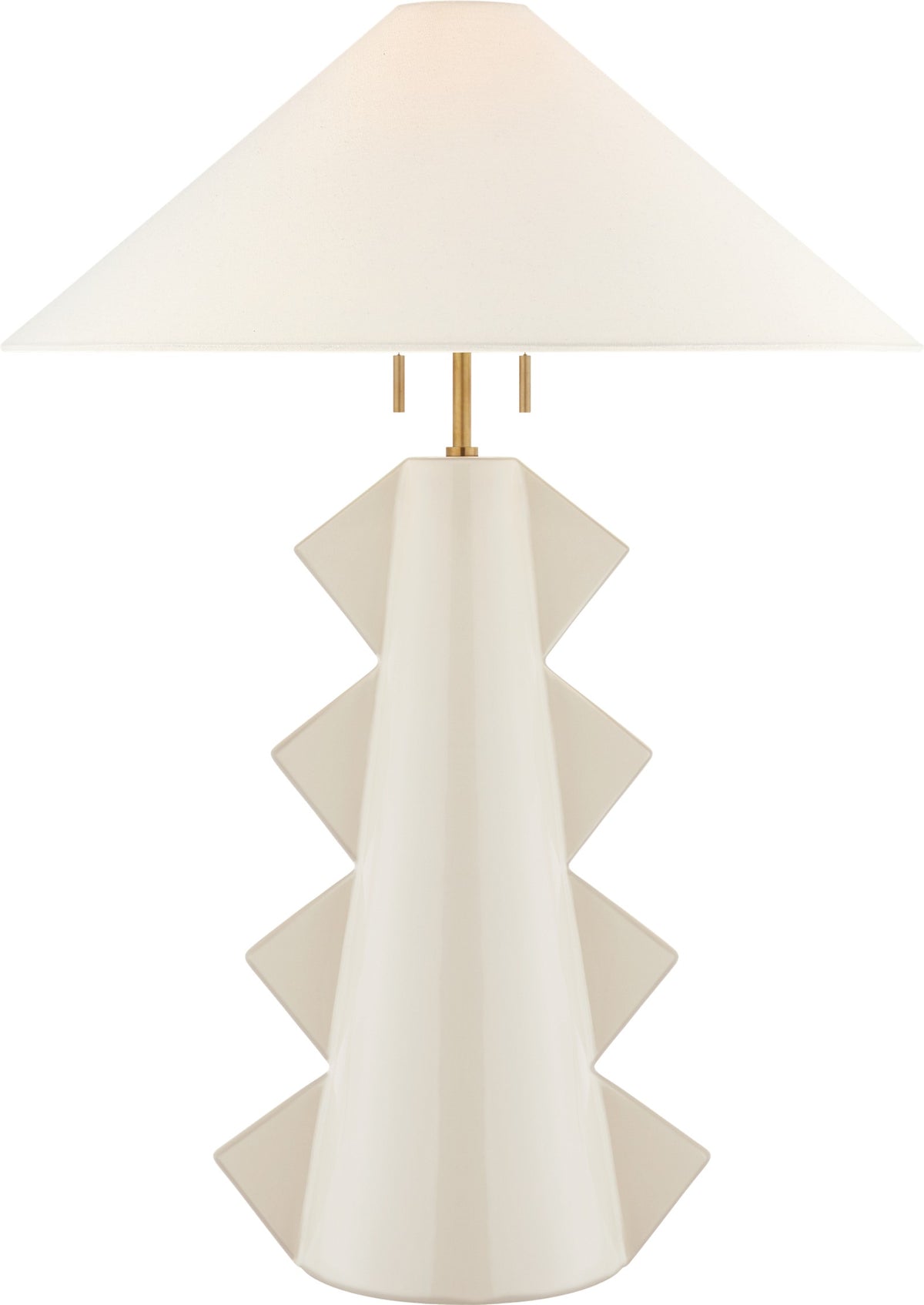 Senso Large Bordslampa — Kelly Wearstler for Visual Comfort & Co. — Ivory with Linen Shade