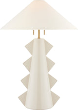 Senso Large Bordslampa — Kelly Wearstler for Visual Comfort & Co. — Ivory with Linen Shade