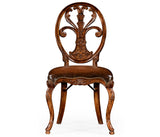 Dining Chair Sheraton in Walnut - Antique Chestnut Leather