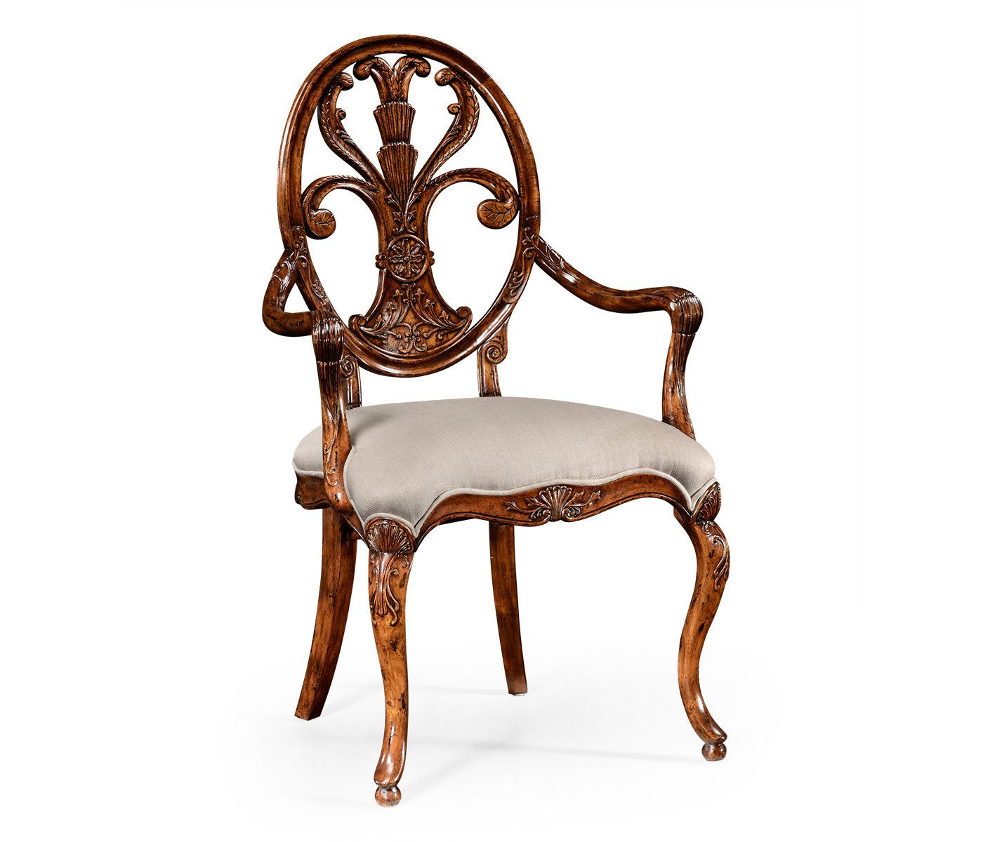 Dining Armchair Sheraton in Walnut - Mazo - Jonathan Charles