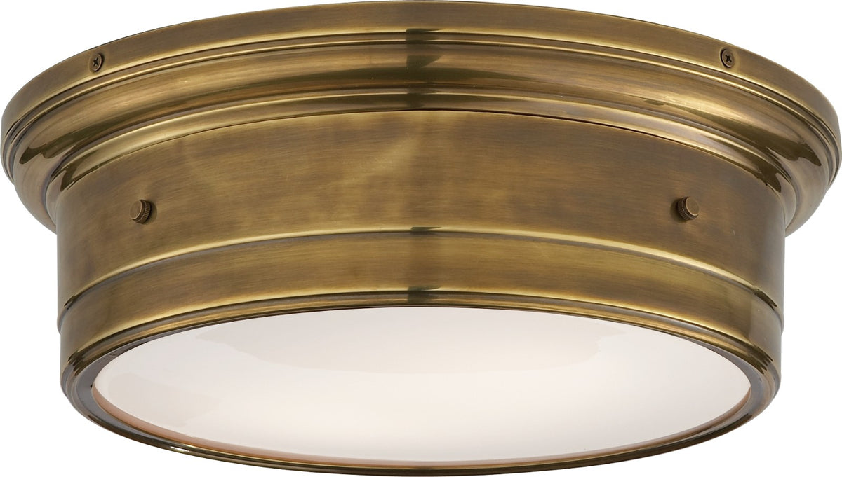 Siena Plafond Large — Visual Comfort for Visual Comfort & Co. — Hand-Rubbed Antique Brass with White Glass