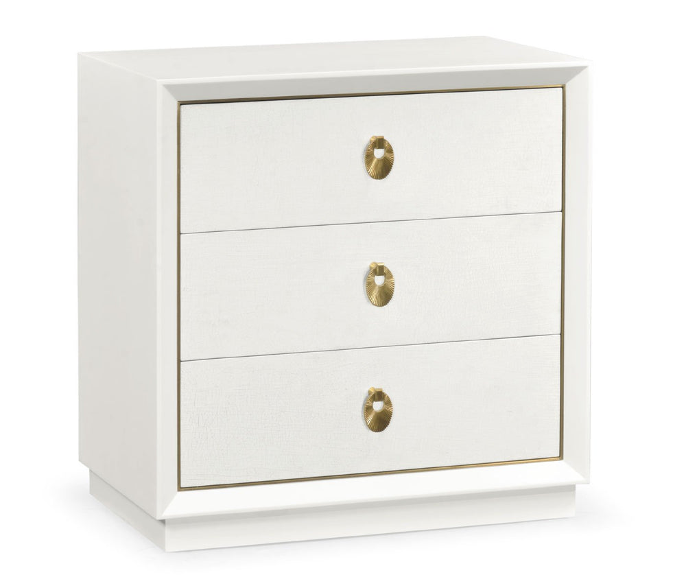 Small Chest of Three Drawers Crackle Ceramic Lacquer
