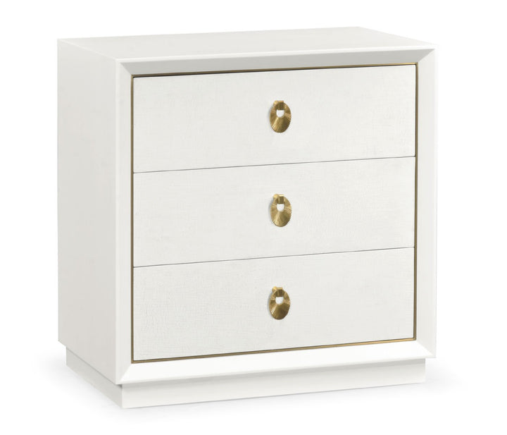 Small Chest of Three Drawers Crackle Ceramic Lacquer