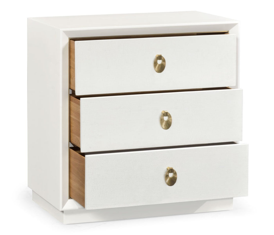 Small Chest of Three Drawers Crackle Ceramic Lacquer