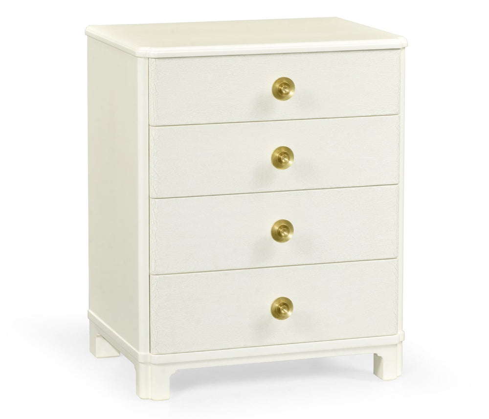Small Chest of Four Drawers Crackle Ceramic Lacquer