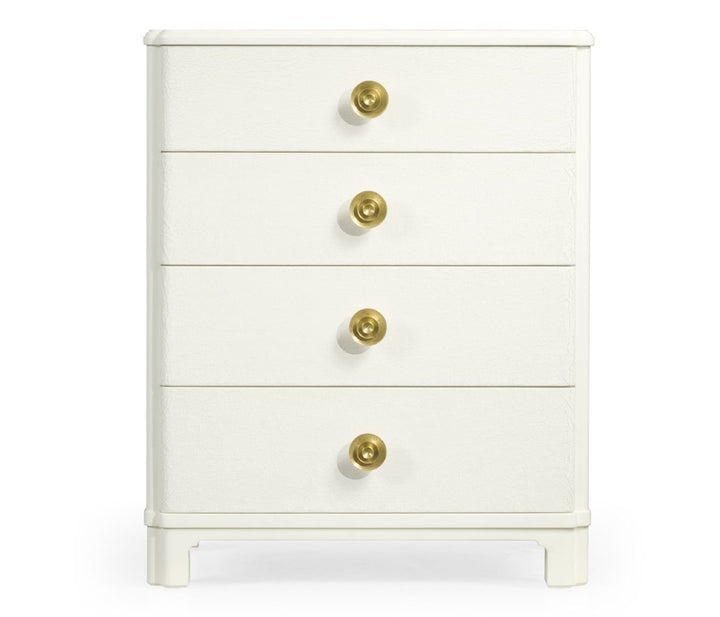 Small Chest of Four Drawers Crackle Ceramic Lacquer