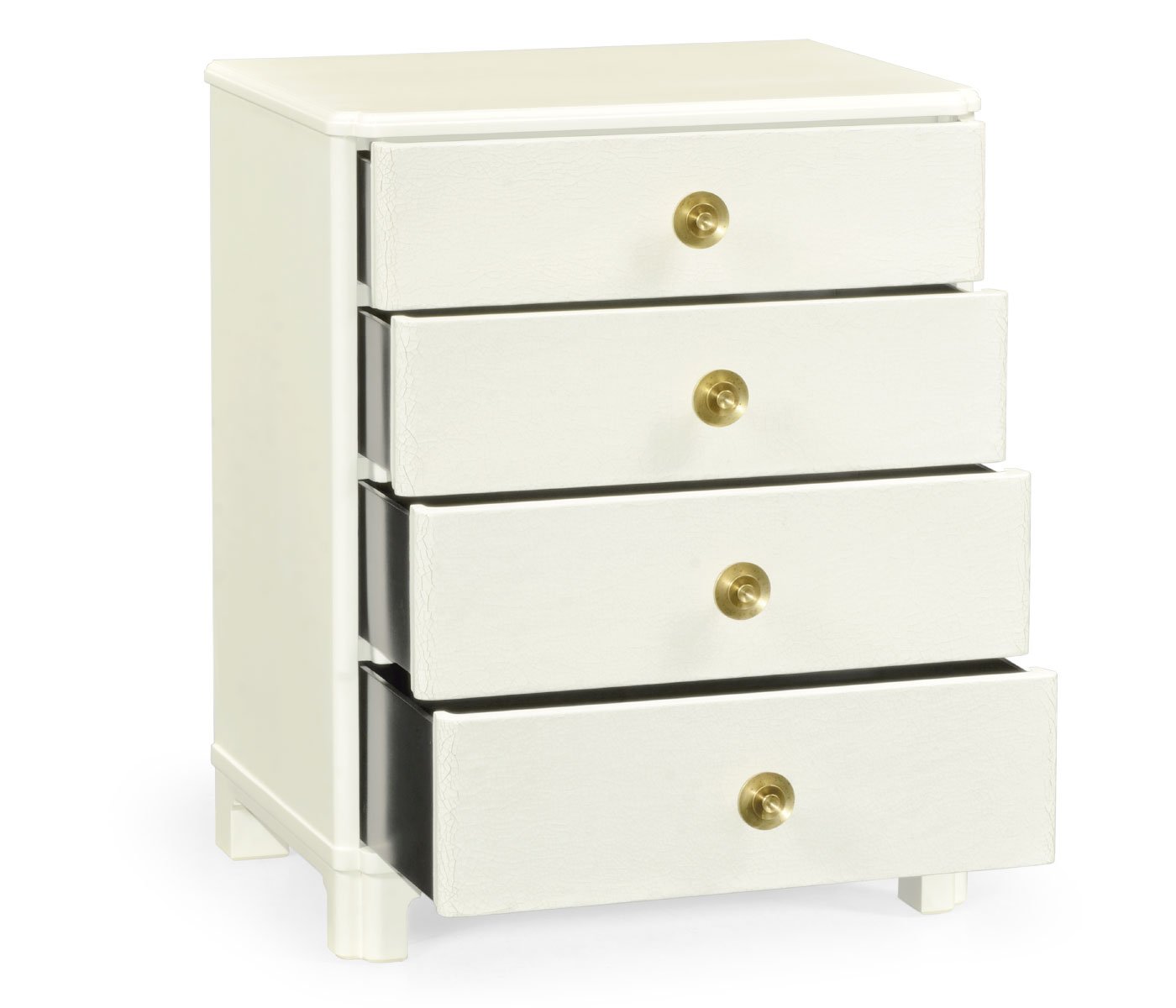 Small Chest of Four Drawers Crackle Ceramic Lacquer
