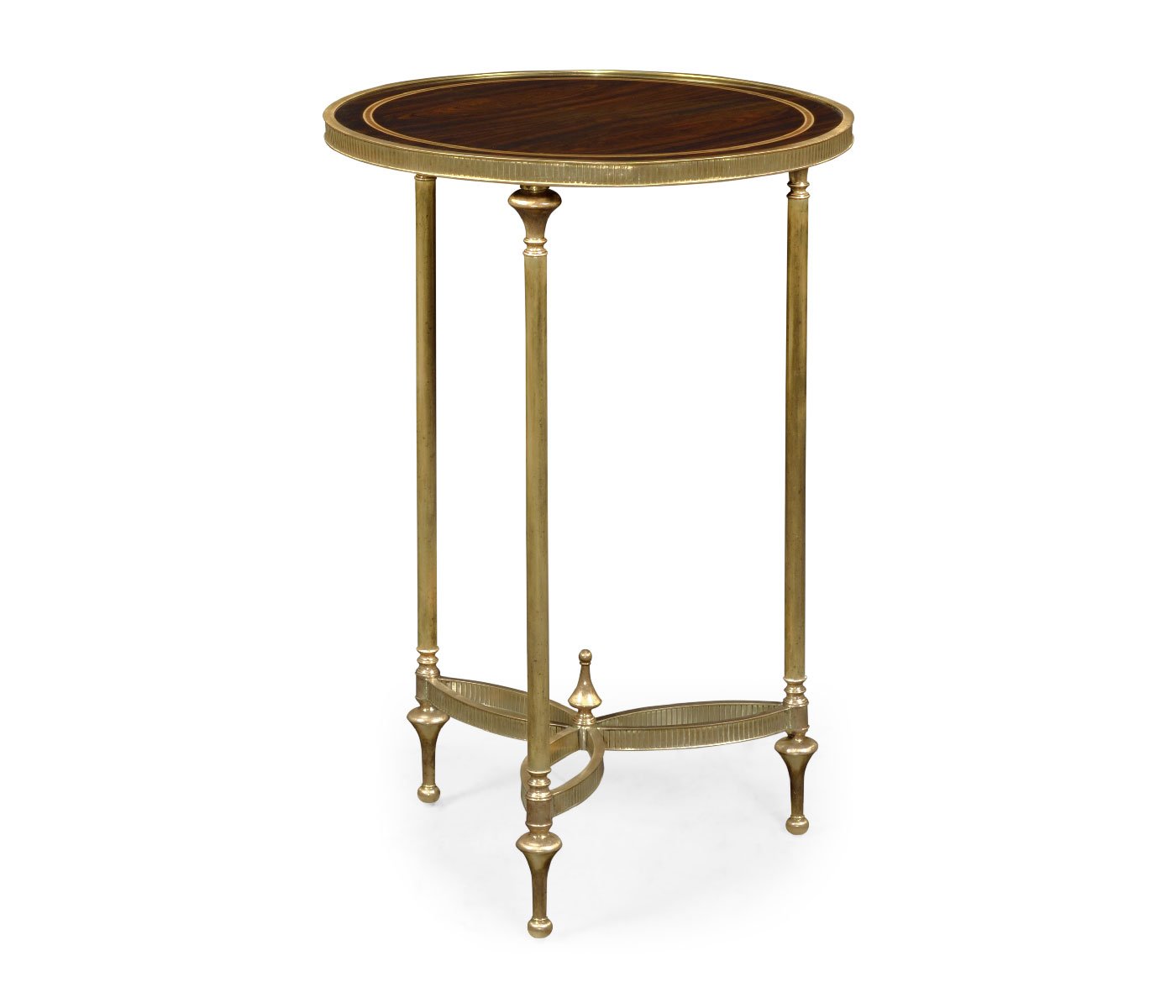 Small Round Dark Santos & Brass End Table