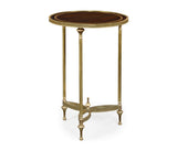 Small Round Dark Santos & Brass End Table