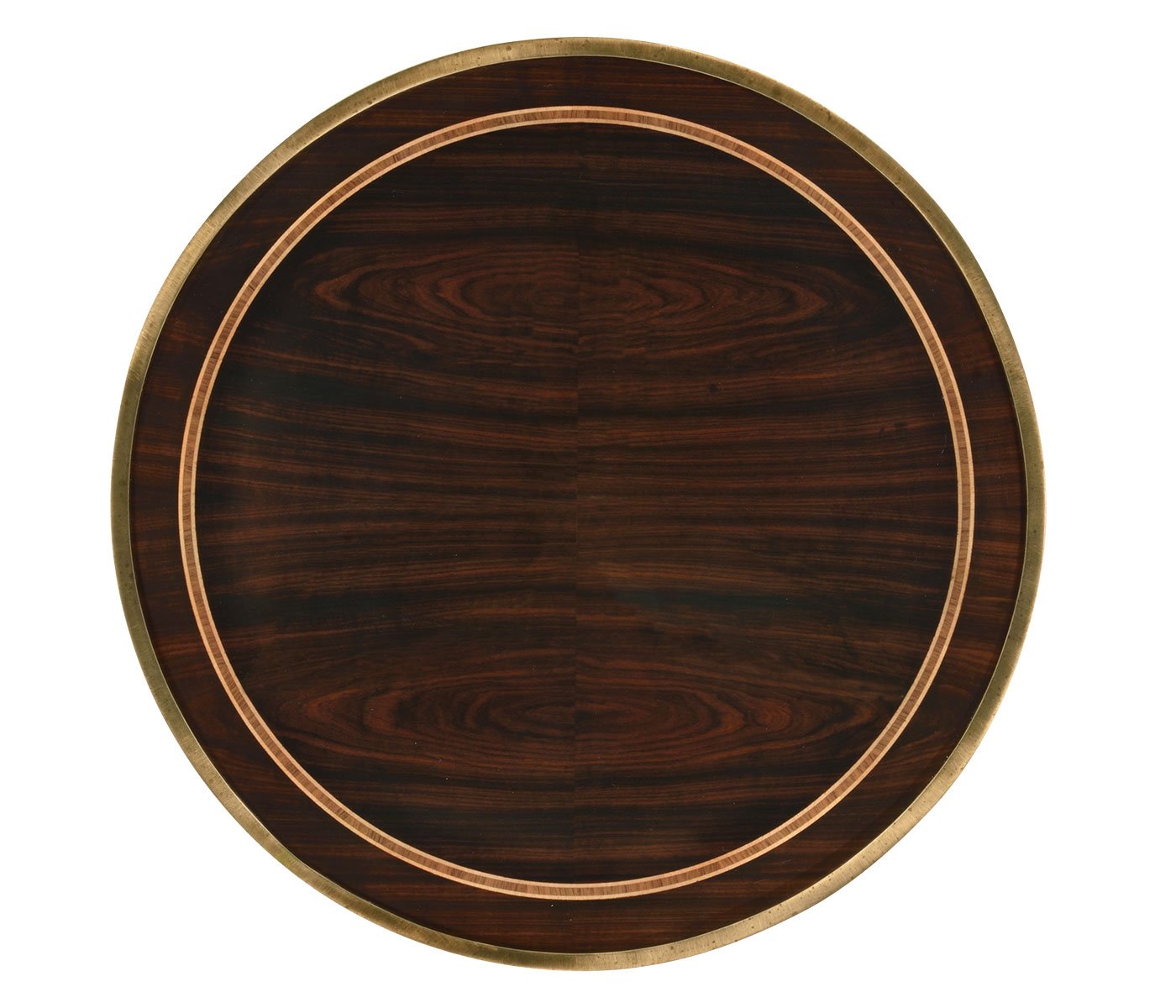Small Round Dark Santos & Brass End Table